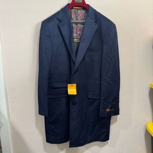 NEW Signature Collection Rome Italy Navy Wool Men’s Coat